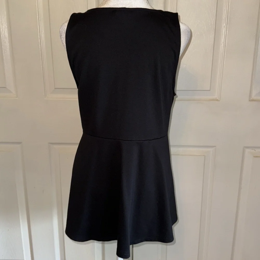 Torrid Black Front Lace Up Fit And Flare Tank Top - Picture 2 of 4